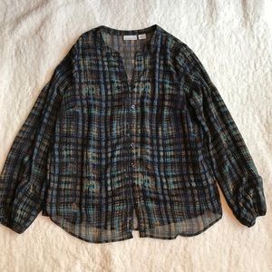 Sheer Multicolored Liz Claiborne Top